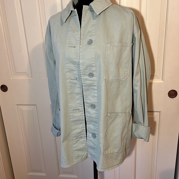 Topshop light green cotton jacket, size 6. EUC - Picture 4 of 9